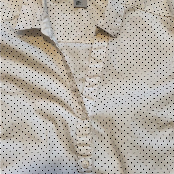 White with black polka dots button up - Picture 2 of 4